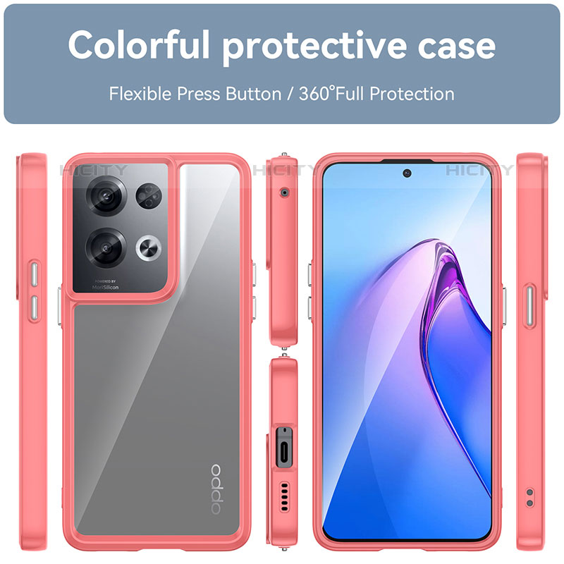 Custodia Silicone Trasparente Laterale Cover J01S per Oppo Reno8 Pro 5G