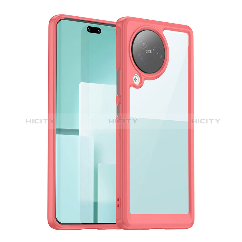 Custodia Silicone Trasparente Laterale Cover J01S per Xiaomi Civi 3 5G Rosso
