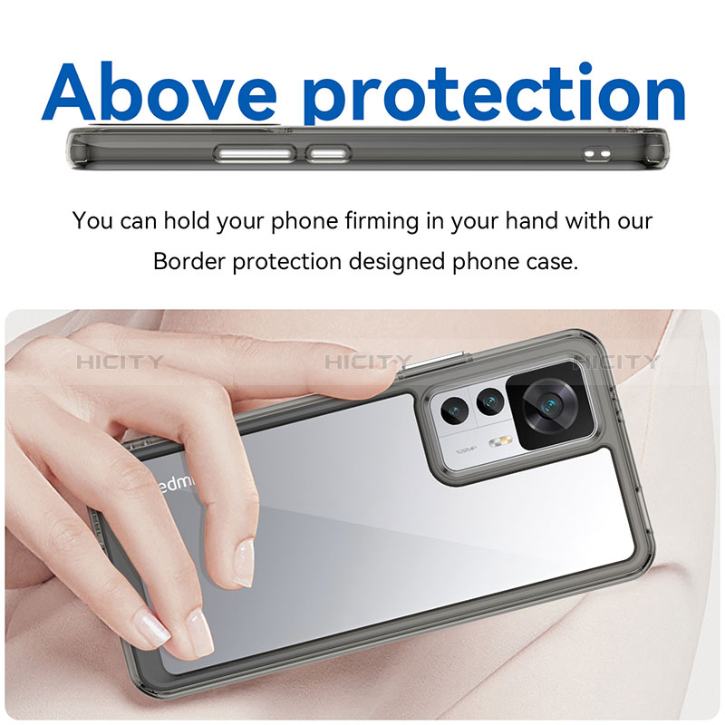 Custodia Silicone Trasparente Laterale Cover J01S per Xiaomi Mi 12T Pro 5G