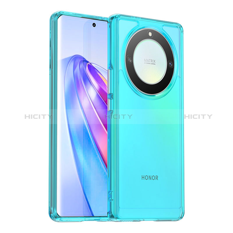 Custodia Silicone Trasparente Laterale Cover J02S per Huawei Honor Magic5 Lite 5G Blu