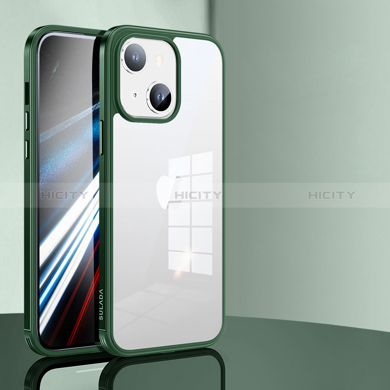 Custodia Silicone Trasparente Laterale Cover LD1 per Apple iPhone 13 Verde