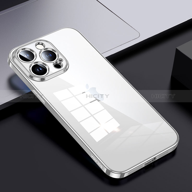 Custodia Silicone Trasparente Laterale Cover LD2 per Apple iPhone 13 Pro Argento