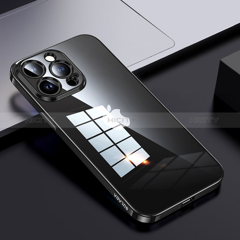 Custodia Silicone Trasparente Laterale Cover LD2 per Apple iPhone 13 Pro Max Nero