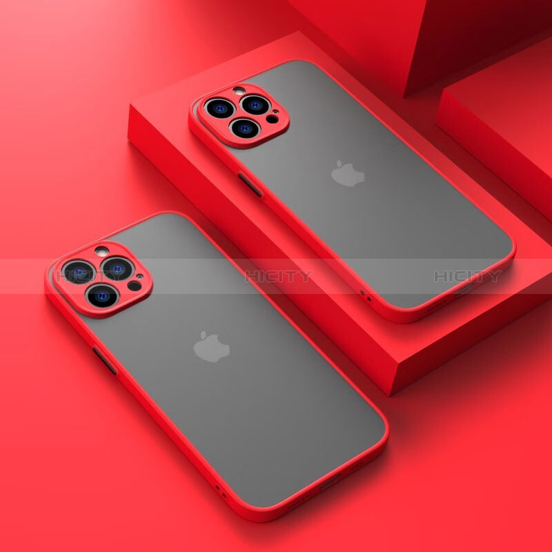 Custodia Silicone Trasparente Laterale Cover LS1 per Apple iPhone 13 Pro Max Rosso