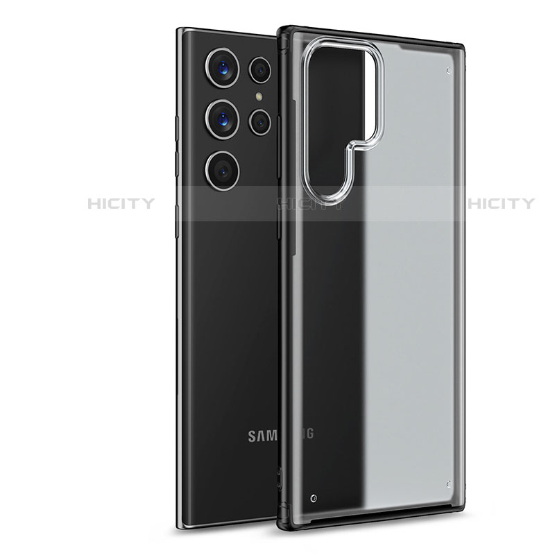 Custodia Silicone Trasparente Laterale Cover M02 per Samsung Galaxy S21 Ultra 5G Nero