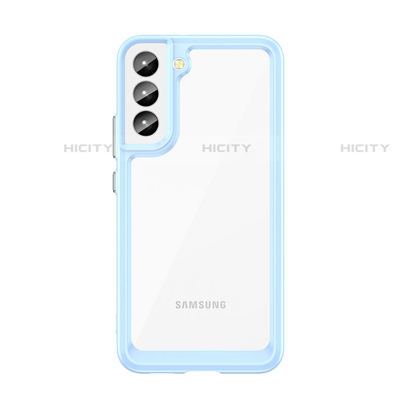 Custodia Silicone Trasparente Laterale Cover M03 per Samsung Galaxy S21 5G Blu
