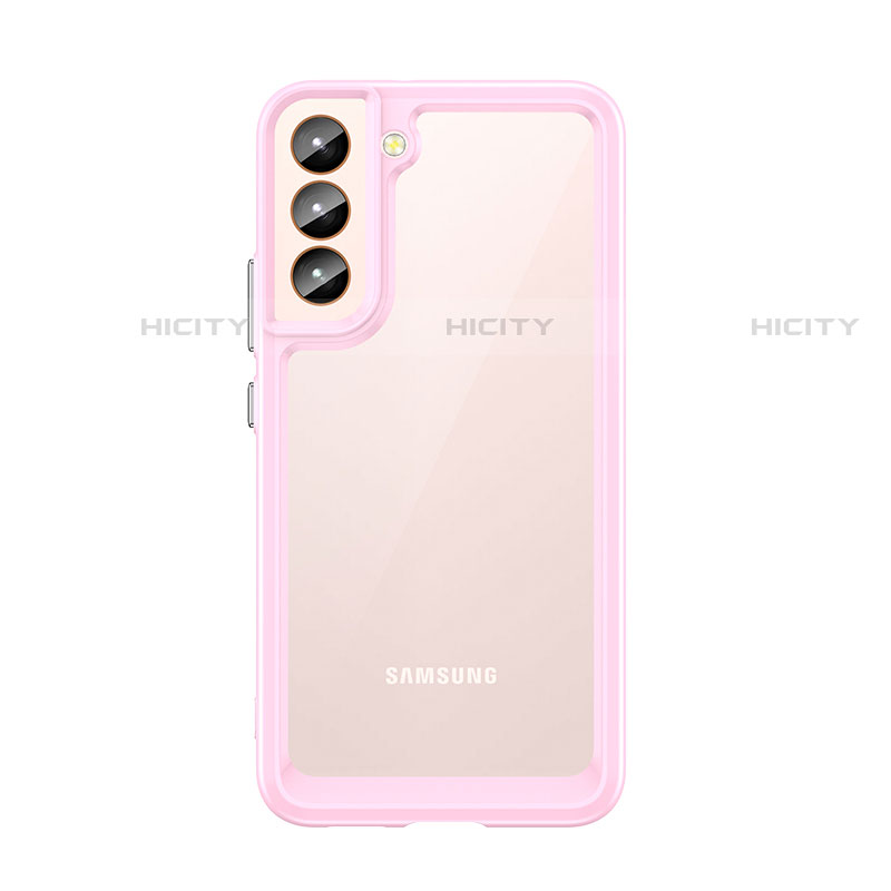 Custodia Silicone Trasparente Laterale Cover M03 per Samsung Galaxy S21 5G Rosa