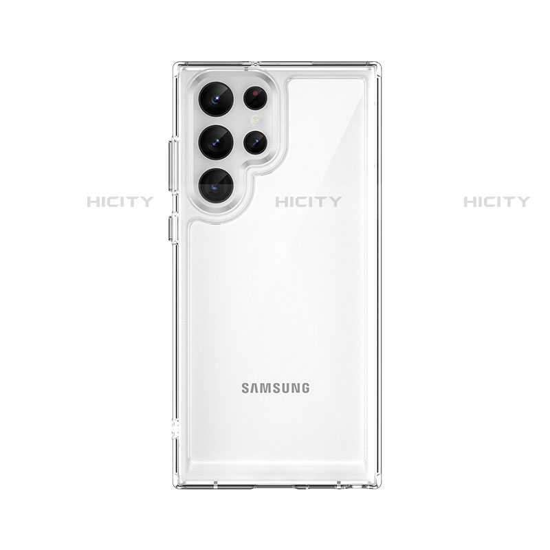 Custodia Silicone Trasparente Laterale Cover M03 per Samsung Galaxy S21 Ultra 5G Chiaro