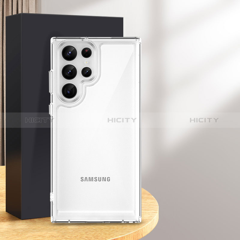 Custodia Silicone Trasparente Laterale Cover M03 per Samsung Galaxy S24 Ultra 5G Chiaro