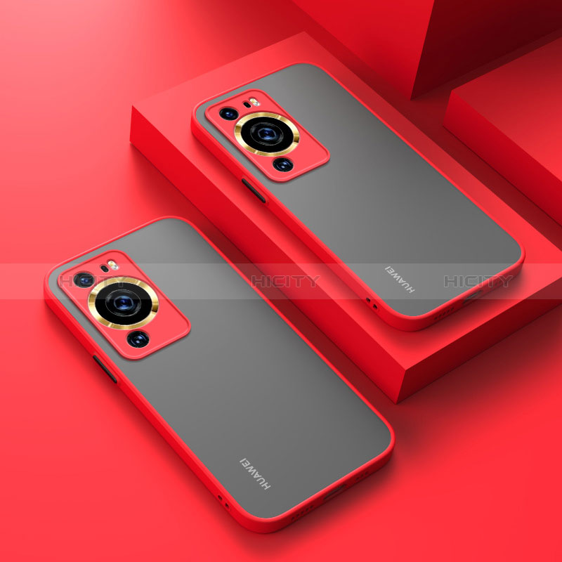 Custodia Silicone Trasparente Laterale Cover P01 per Huawei P60 Pro Rosso