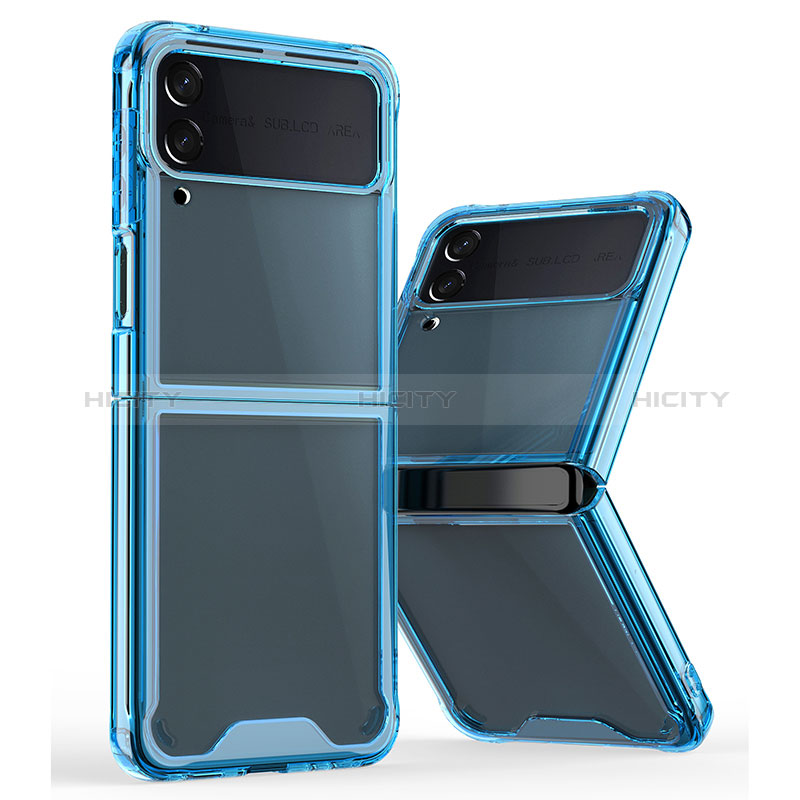 Custodia Silicone Trasparente Laterale Cover P01 per Samsung Galaxy Z Flip3 5G