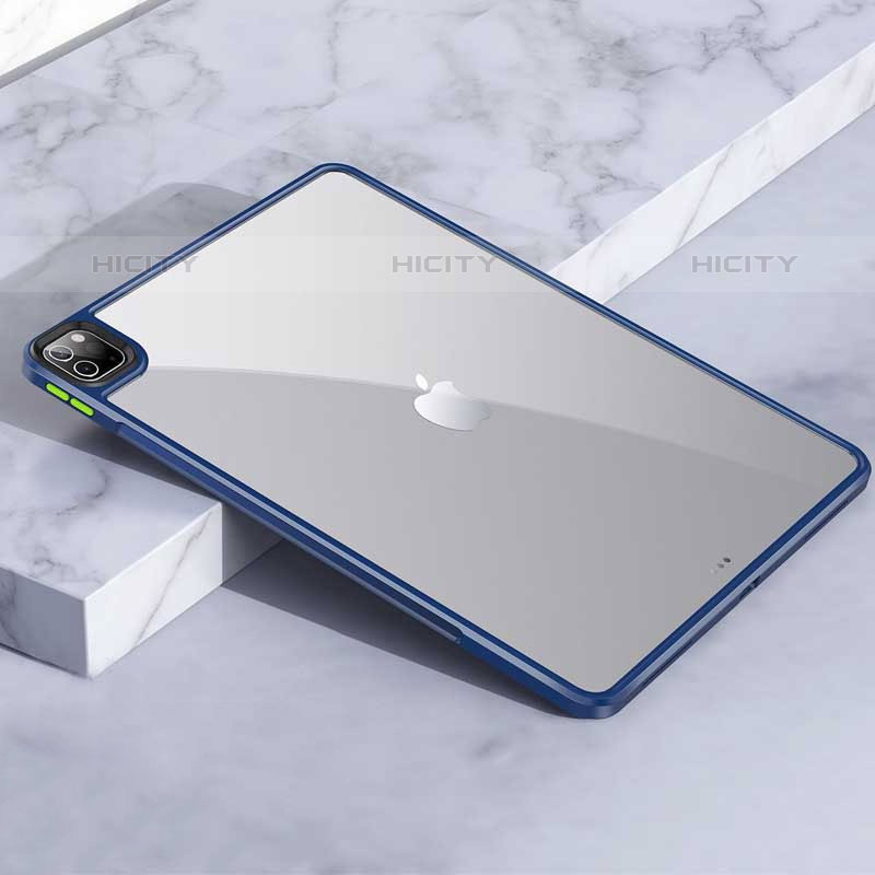 Custodia Silicone Trasparente Laterale Cover per Apple iPad Pro 12.9 (2020) Blu