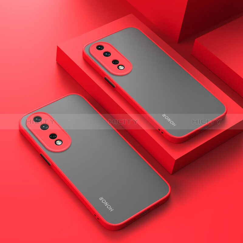 Custodia Silicone Trasparente Laterale Cover per Huawei Honor 90 Pro 5G Rosso