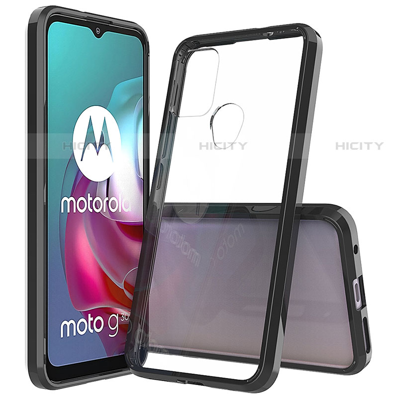 Custodia Silicone Trasparente Laterale Cover per Motorola Moto G10 Nero