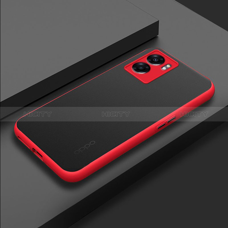 Custodia Silicone Trasparente Laterale Cover per Oppo A56S 5G Rosso