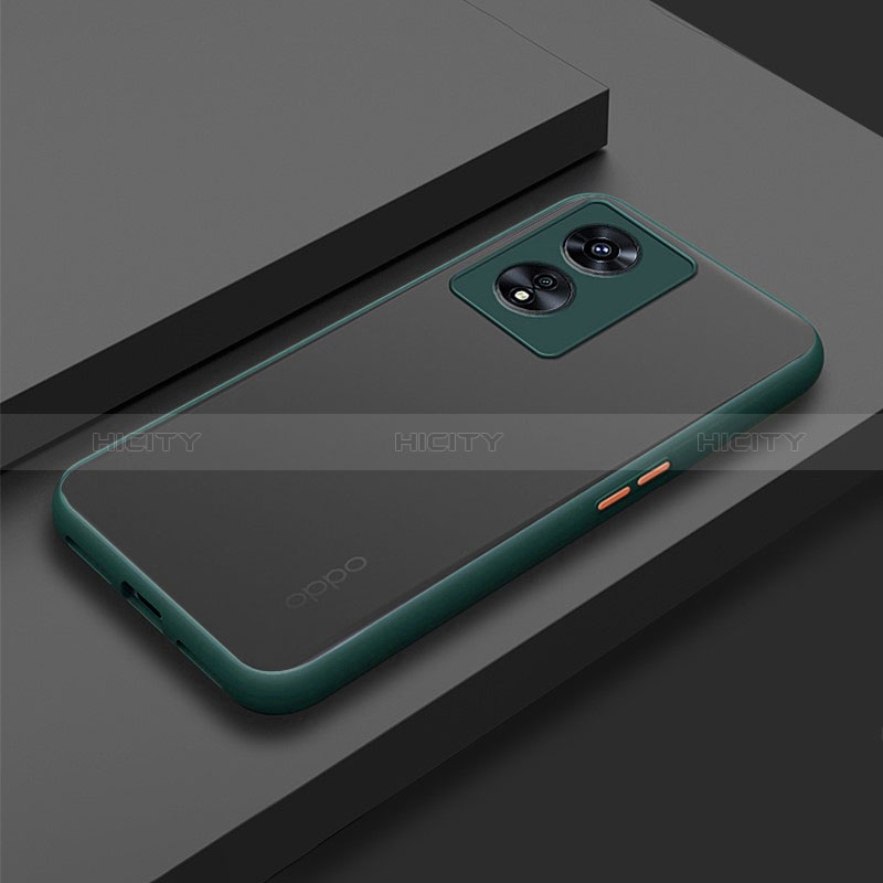 Custodia Silicone Trasparente Laterale Cover per Oppo A58 5G Verde Notte