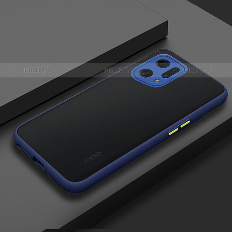Custodia Silicone Trasparente Laterale Cover per Oppo Find X5 Pro 5G Blu