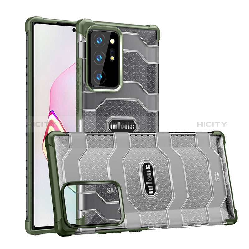 Custodia Silicone Trasparente Laterale Cover WL2 per Samsung Galaxy Note 20 Ultra 5G Verde Pastello