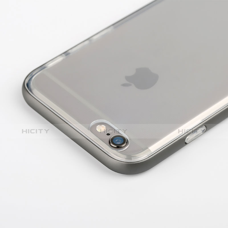 Custodia Silicone Trasparente Laterale per Apple iPhone 6 Grigio