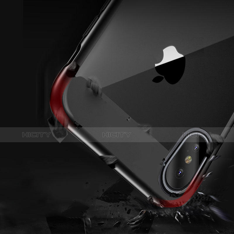 Custodia Silicone Trasparente Laterale per Apple iPhone X Grigio