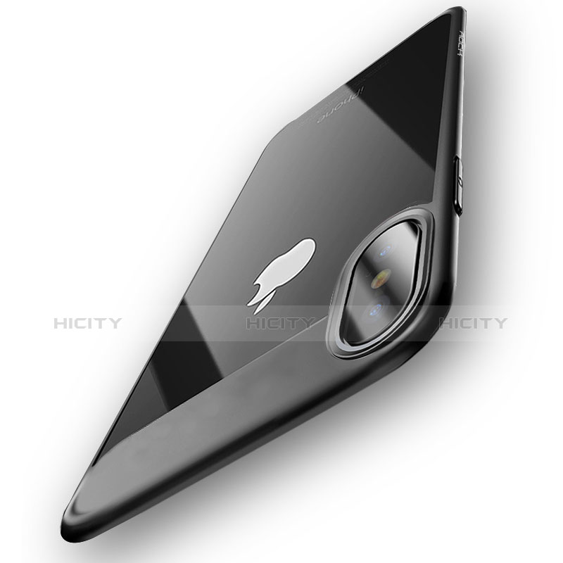 Custodia Silicone Trasparente Laterale per Apple iPhone Xs Max Grigio