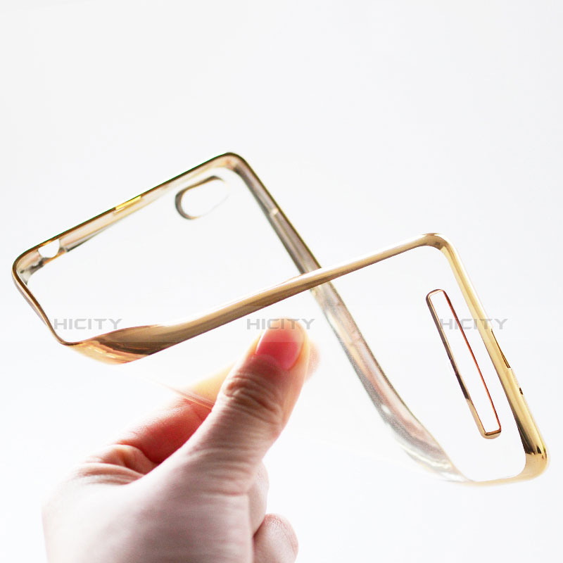 Custodia Silicone Trasparente Laterale per Xiaomi Redmi 3 Oro