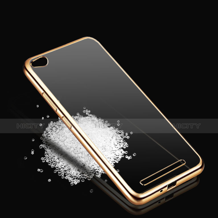Custodia Silicone Trasparente Laterale per Xiaomi Redmi 3 Oro