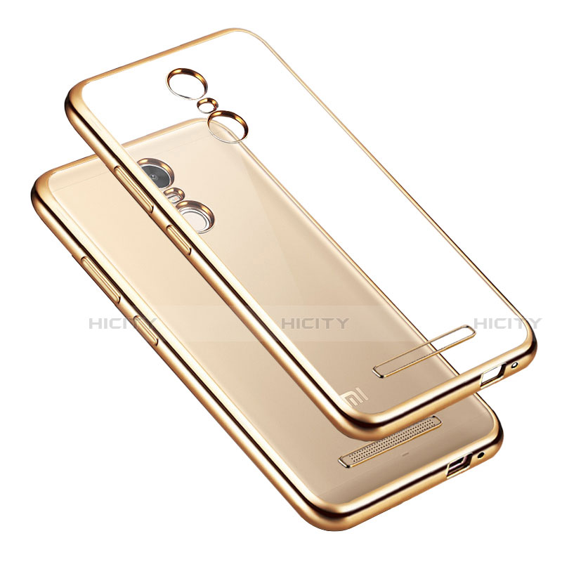 Custodia Silicone Trasparente Laterale per Xiaomi Redmi Note 3 MediaTek Oro