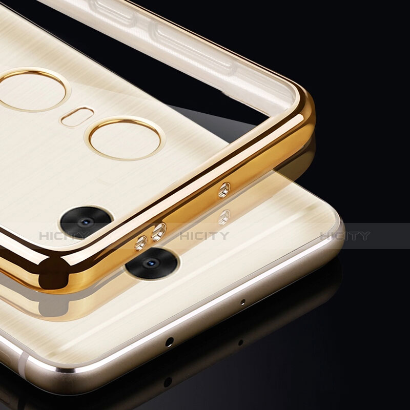 Custodia Silicone Trasparente Laterale per Xiaomi Redmi Note 4 Standard Edition Oro