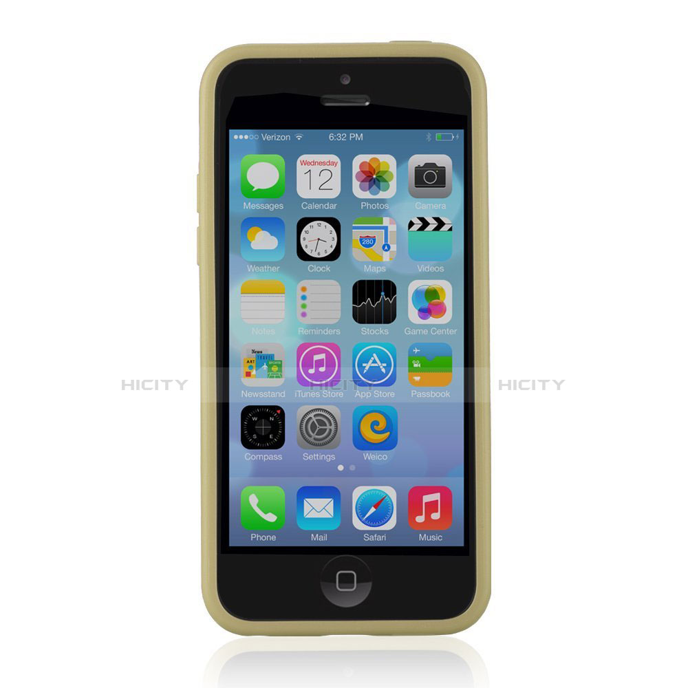 Custodia Silicone Trasparente Laterale T01 per Apple iPhone 5C Giallo