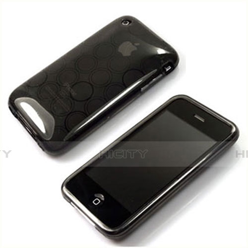 Custodia Silicone Trasparente Morbida Cerchio per Apple iPhone 3G 3GS Grigio