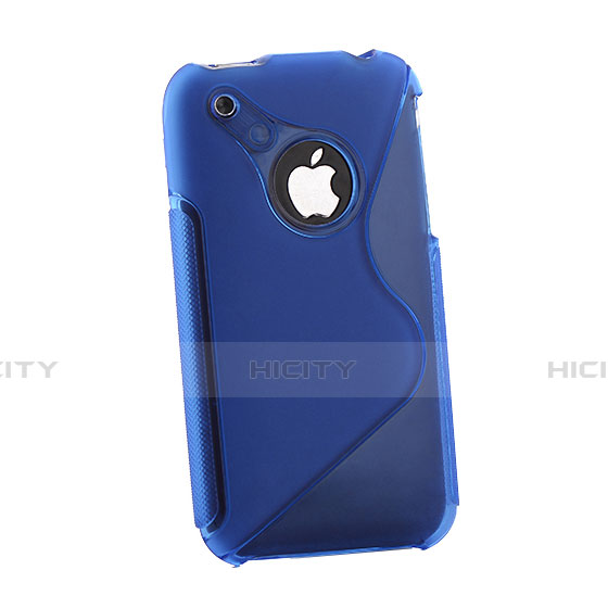 Custodia Silicone Trasparente Morbida S-Line per Apple iPhone 3G 3GS Blu