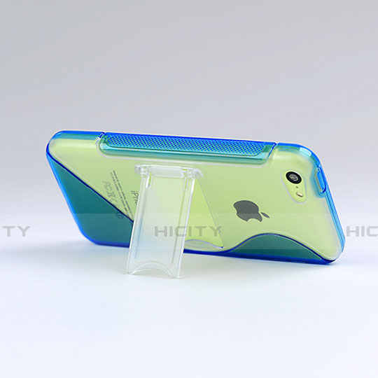 Custodia Silicone Trasparente Morbida S-Line per Apple iPhone 5C Blu