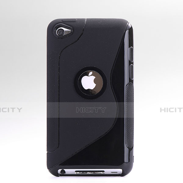 Custodia Silicone Trasparente Morbida S-Line per Apple iPod Touch 4 Nero