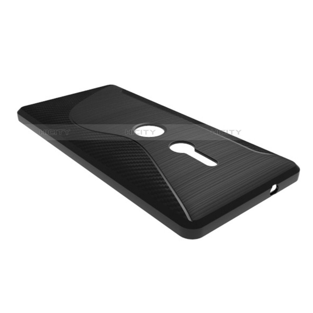 Custodia Silicone Trasparente Morbida S-Line per Sony Xperia XZ2 Nero