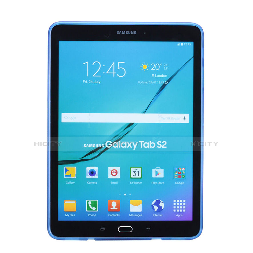 Custodia Silicone Trasparente Morbida X-Line per Samsung Galaxy Tab S2 8.0 SM-T710 SM-T715 Blu