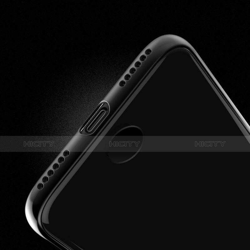 Custodia Silicone Trasparente Opaca Laterale per Apple iPhone 7 Nero