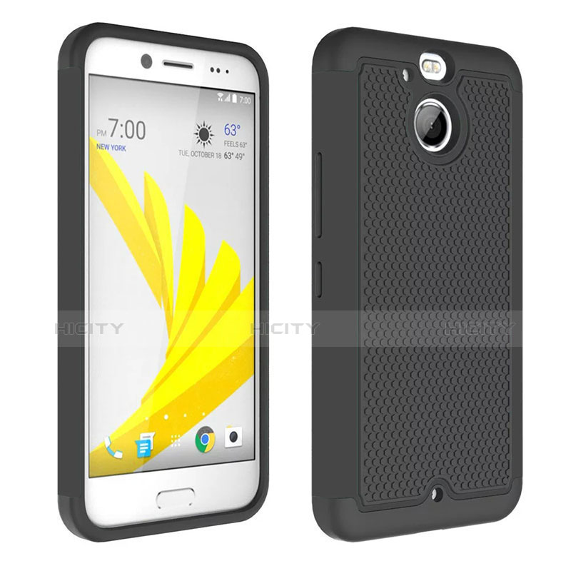 Custodia Silicone Trasparente Opaca Laterale per HTC Bolt Nero