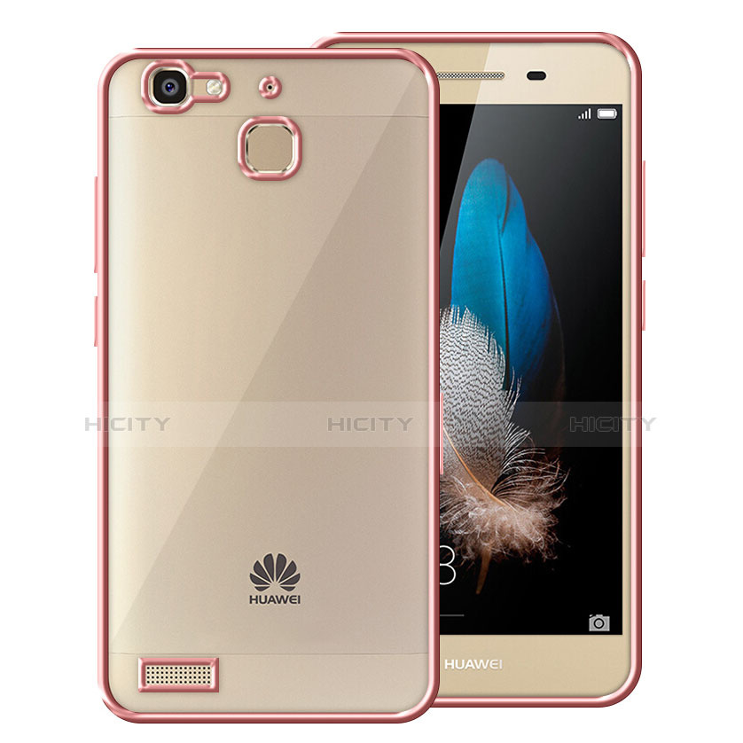 Custodia Silicone Trasparente Opaca Laterale per Huawei Enjoy 5S Oro Rosa