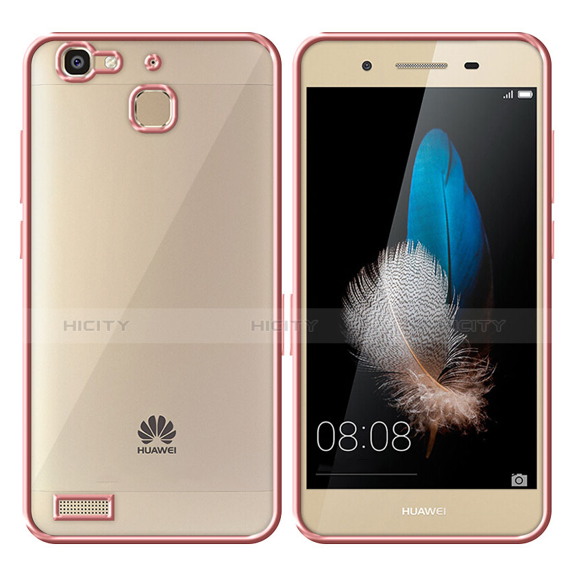 Custodia Silicone Trasparente Opaca Laterale per Huawei Enjoy 5S Oro Rosa