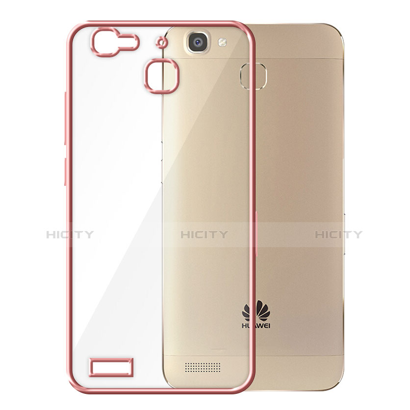 Custodia Silicone Trasparente Opaca Laterale per Huawei Enjoy 5S Oro Rosa