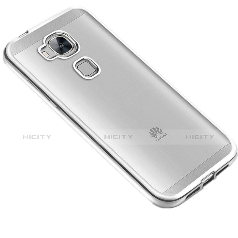 Custodia Silicone Trasparente Opaca Laterale per Huawei G7 Plus Argento