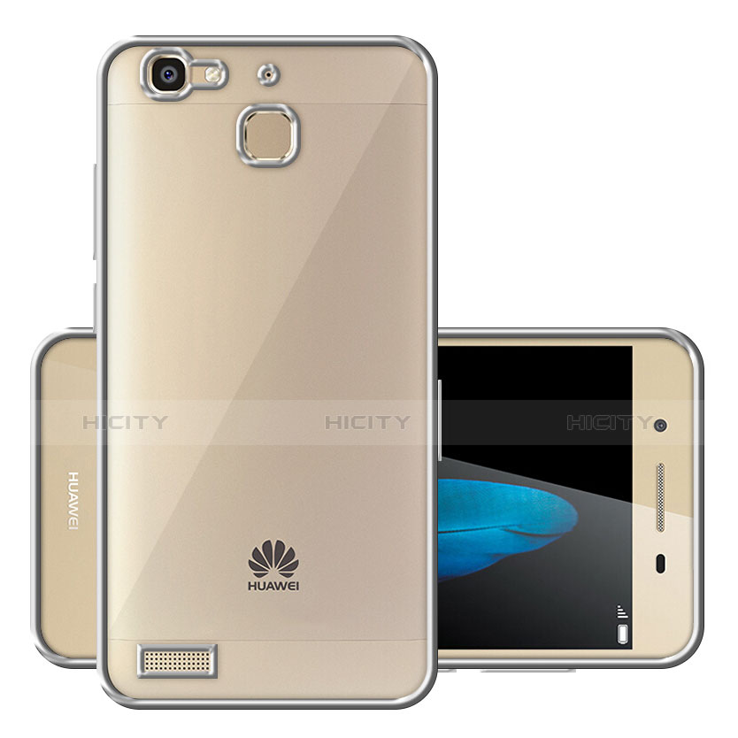 Custodia Silicone Trasparente Opaca Laterale per Huawei G8 Mini Argento