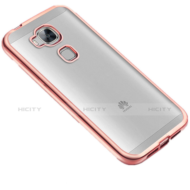 Custodia Silicone Trasparente Opaca Laterale per Huawei GX8 Oro Rosa