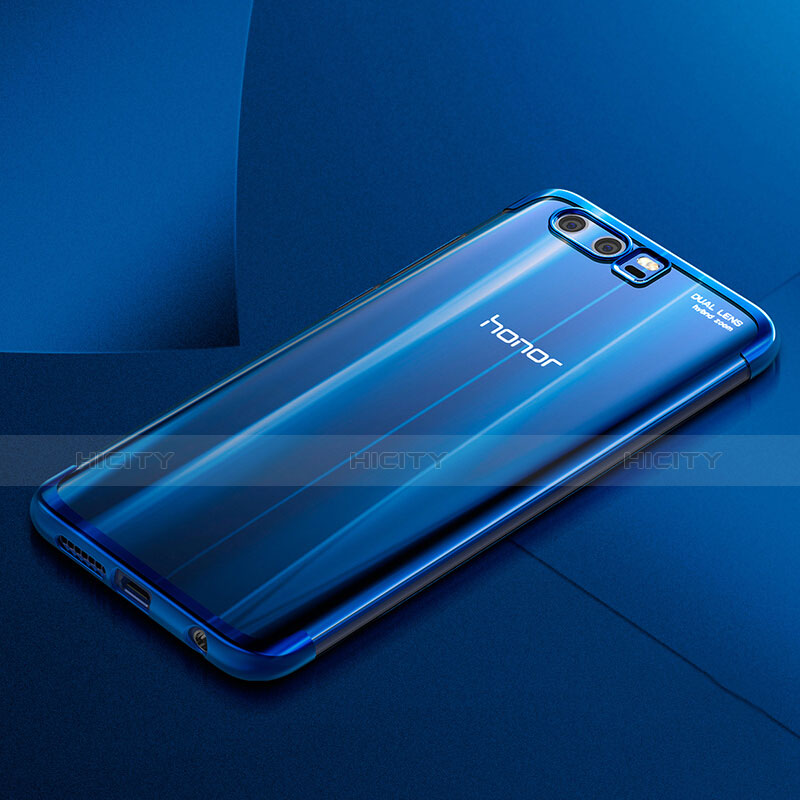 Custodia Silicone Trasparente Opaca Laterale per Huawei Honor 9 Blu