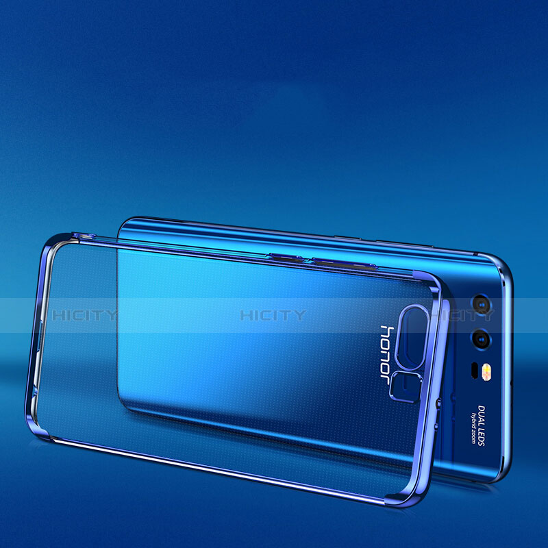 Custodia Silicone Trasparente Opaca Laterale per Huawei Honor 9 Premium Blu