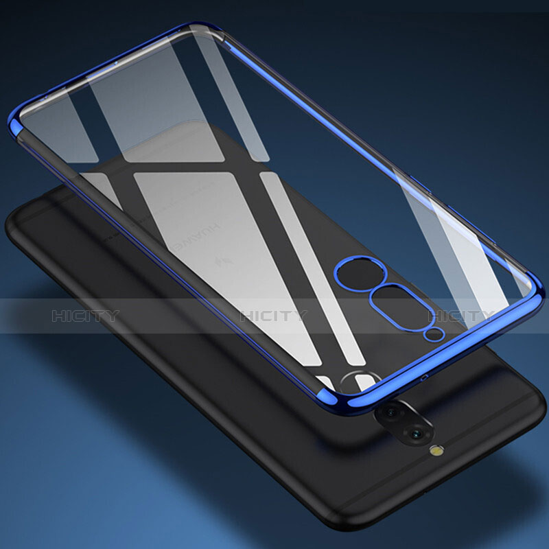 Custodia Silicone Trasparente Opaca Laterale per Huawei Mate 10 Lite Blu