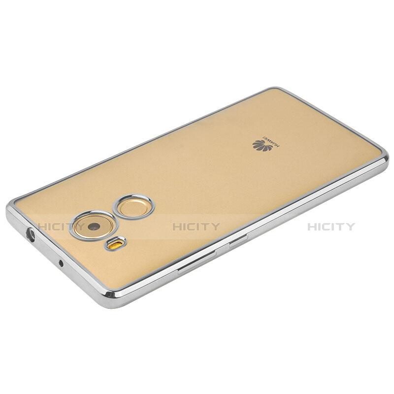 Custodia Silicone Trasparente Opaca Laterale per Huawei Mate 8 Argento