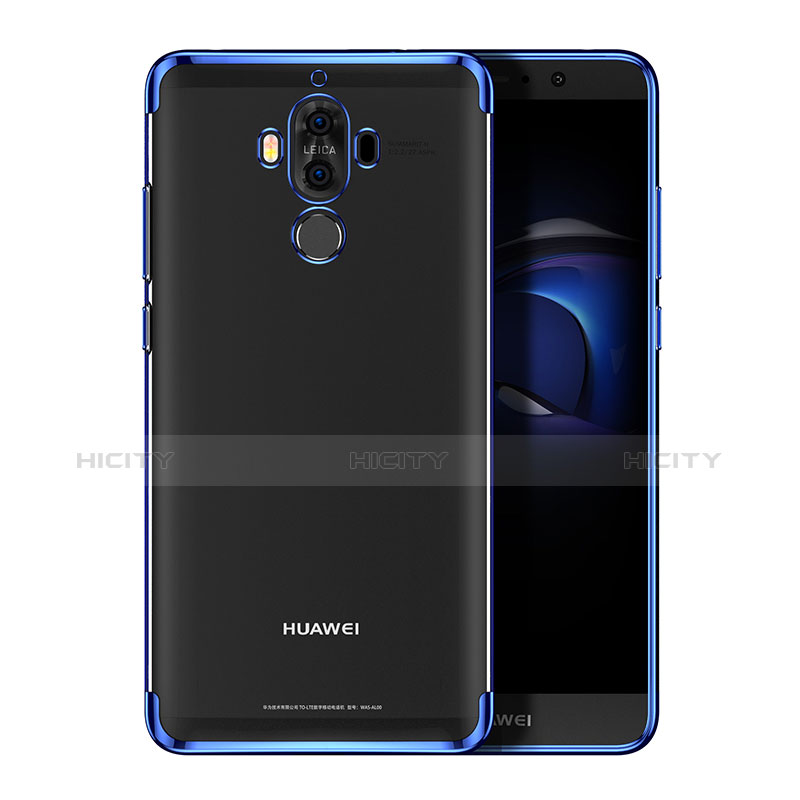 Custodia Silicone Trasparente Opaca Laterale per Huawei Mate 9 Blu