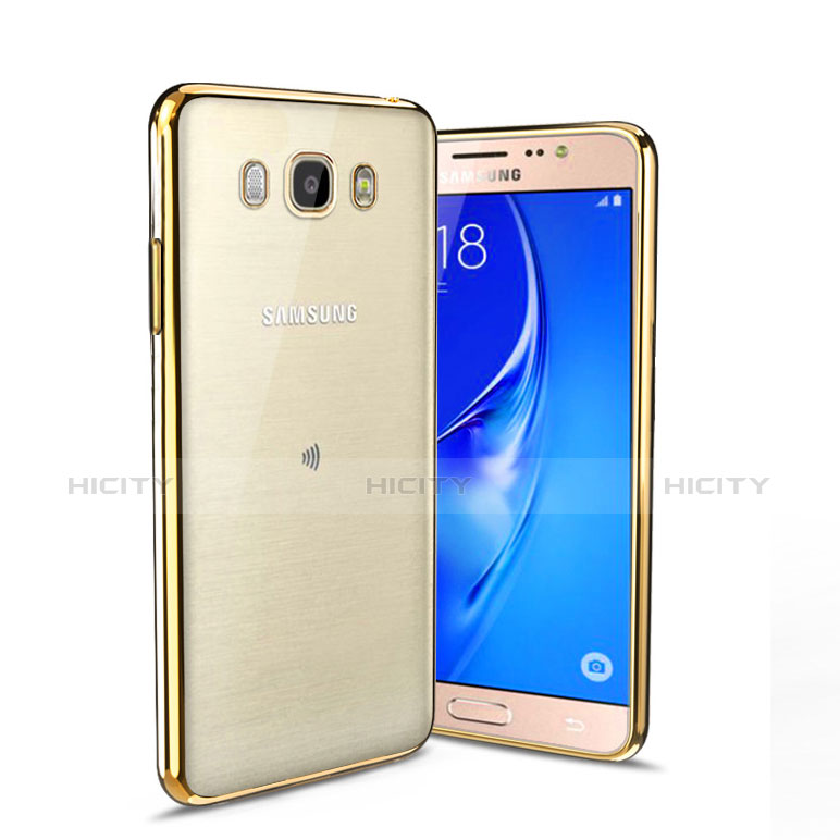 Custodia Silicone Trasparente Opaca Laterale per Samsung Galaxy J5 Duos (2016) Oro